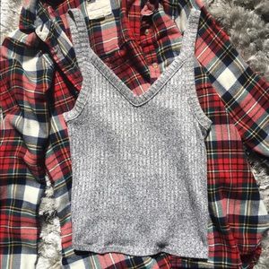 American Eagle Gray Crop Tank